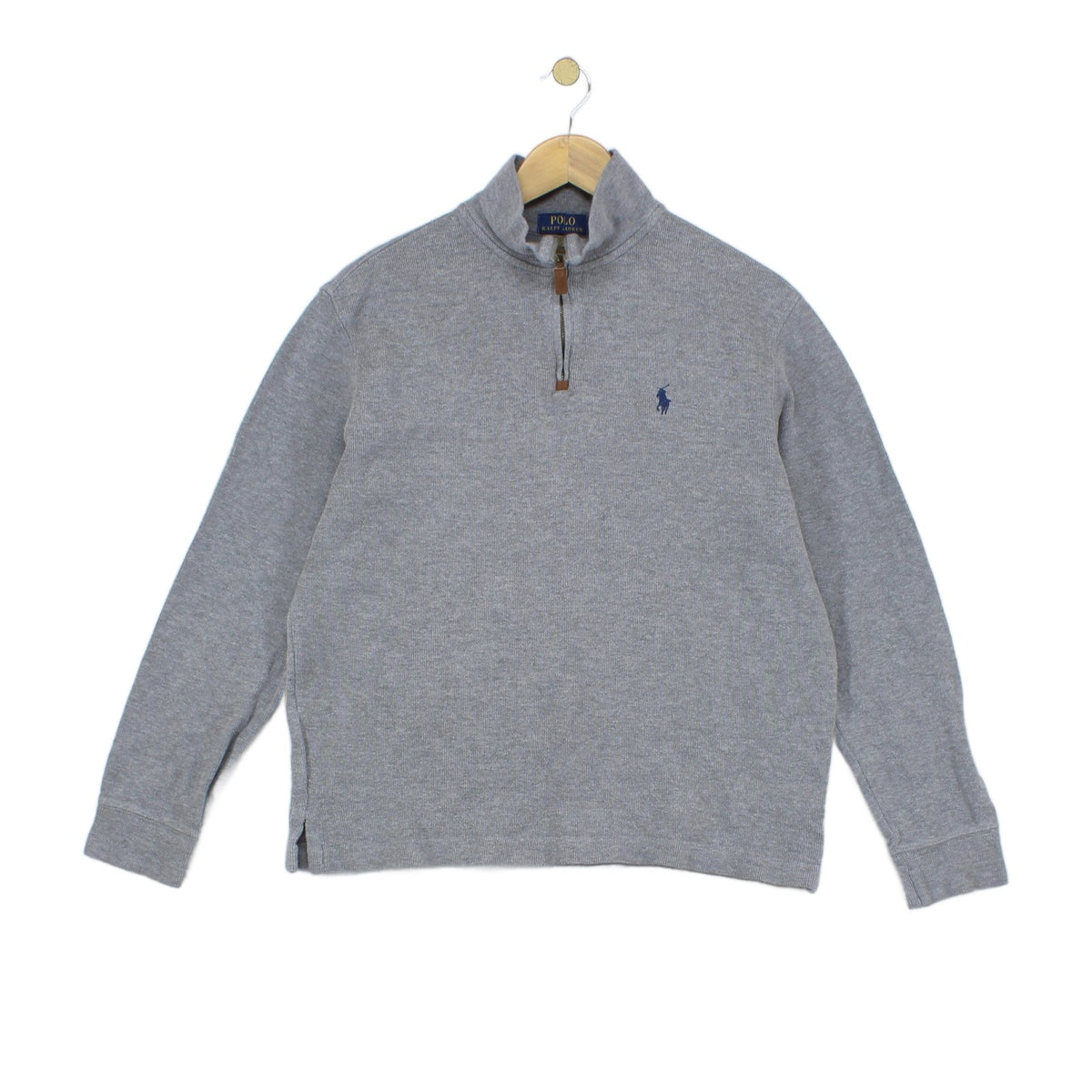 Mens 1/4 Zip Jumper Ribbed Knit Cotton