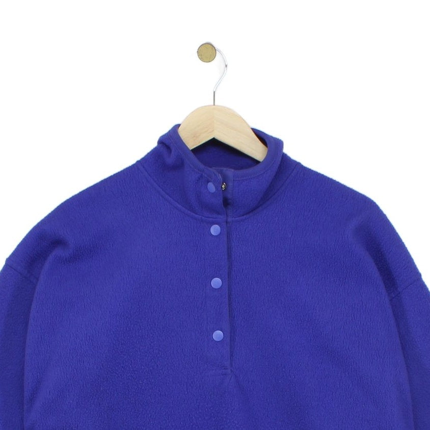 Mens Fleece Jumper Long Sleeve Button Neck