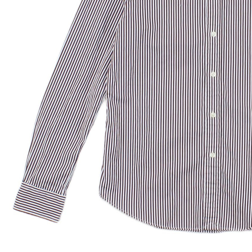 Womens Striped Shirt Custom Fit Button Up Collared