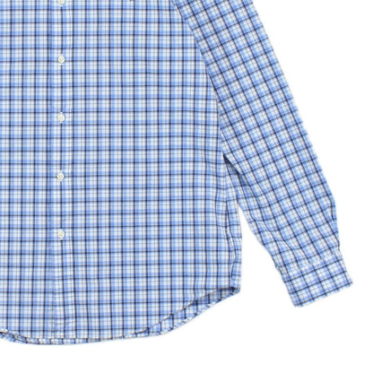 Mens Check Shirt Stretch Slim Fit Button Up