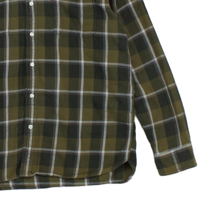 Mens Plaid Shirt Button Up Long Sleeve Cotton