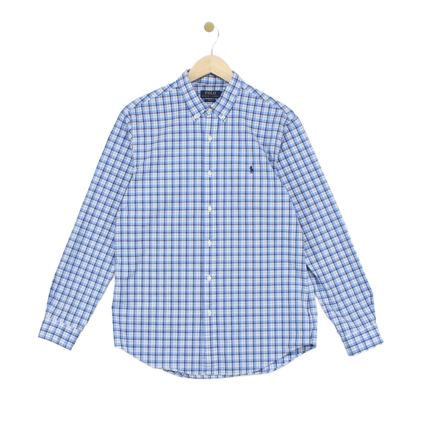Mens Check Shirt Stretch Slim Fit Button Up
