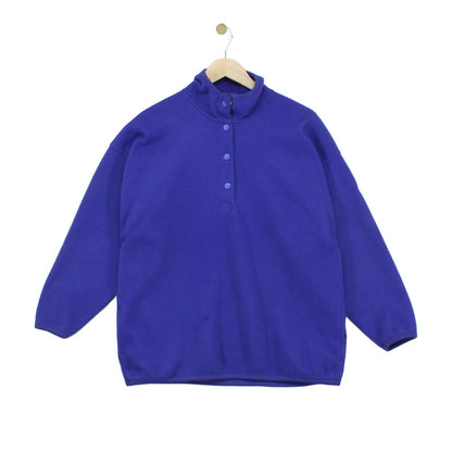 Mens Fleece Jumper Long Sleeve Button Neck