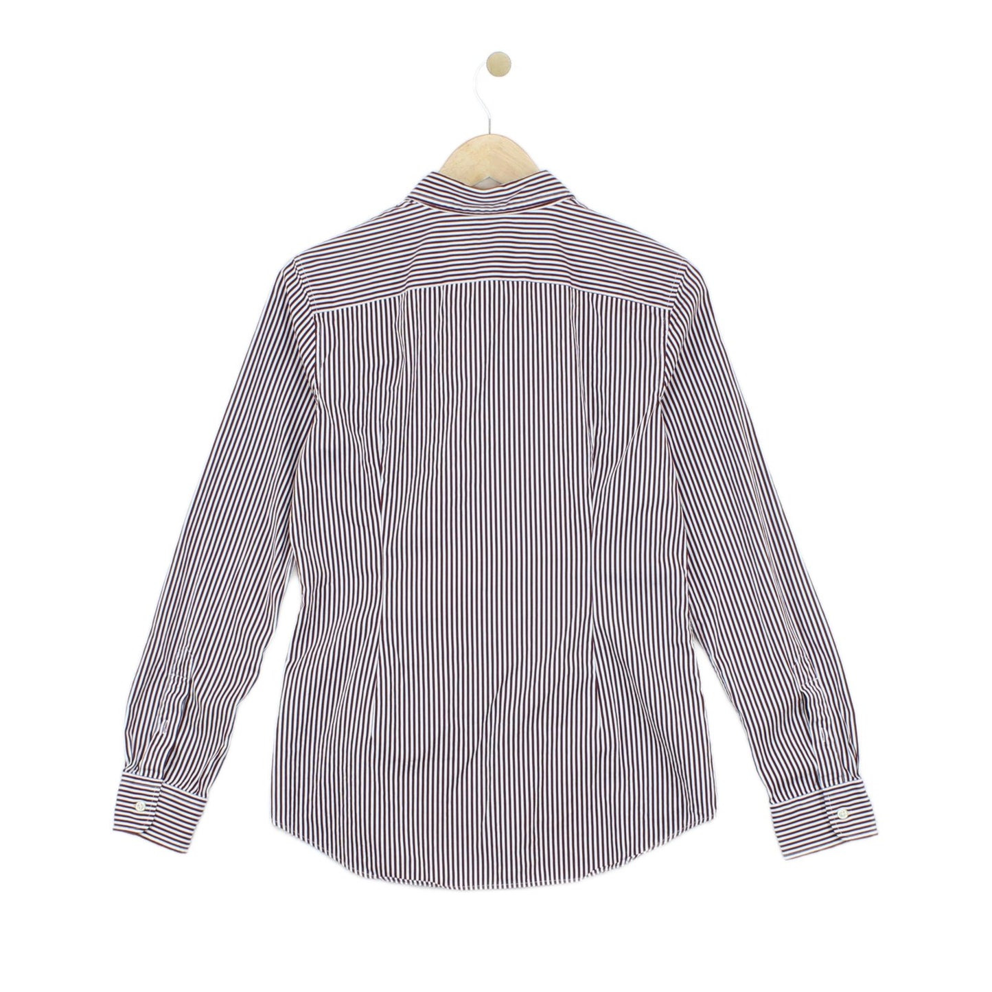 Womens Striped Shirt Custom Fit Button Up Collared