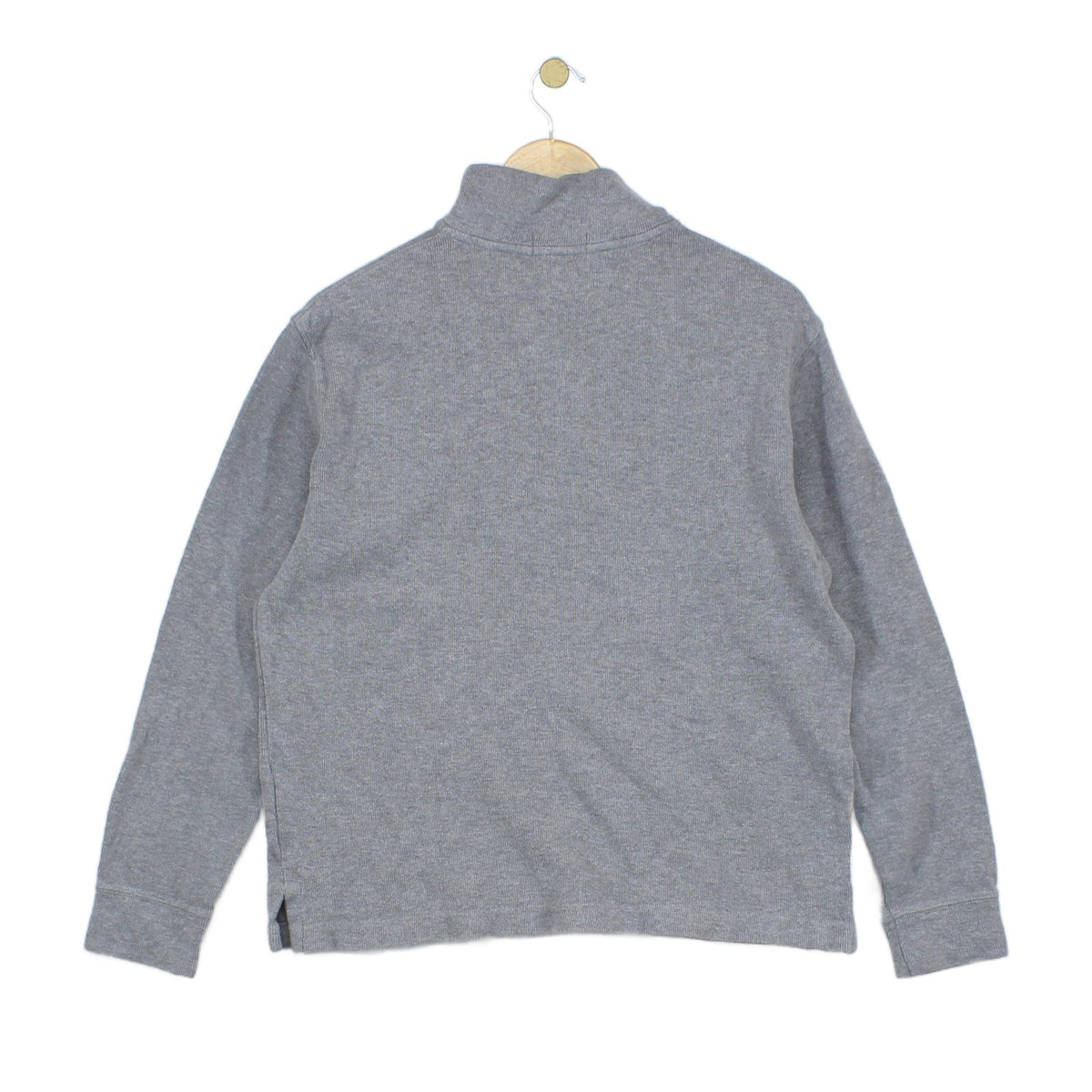 Mens 1/4 Zip Jumper Ribbed Knit Cotton
