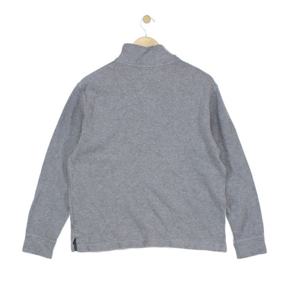 Mens 1/4 Zip Jumper Ribbed Knit Cotton