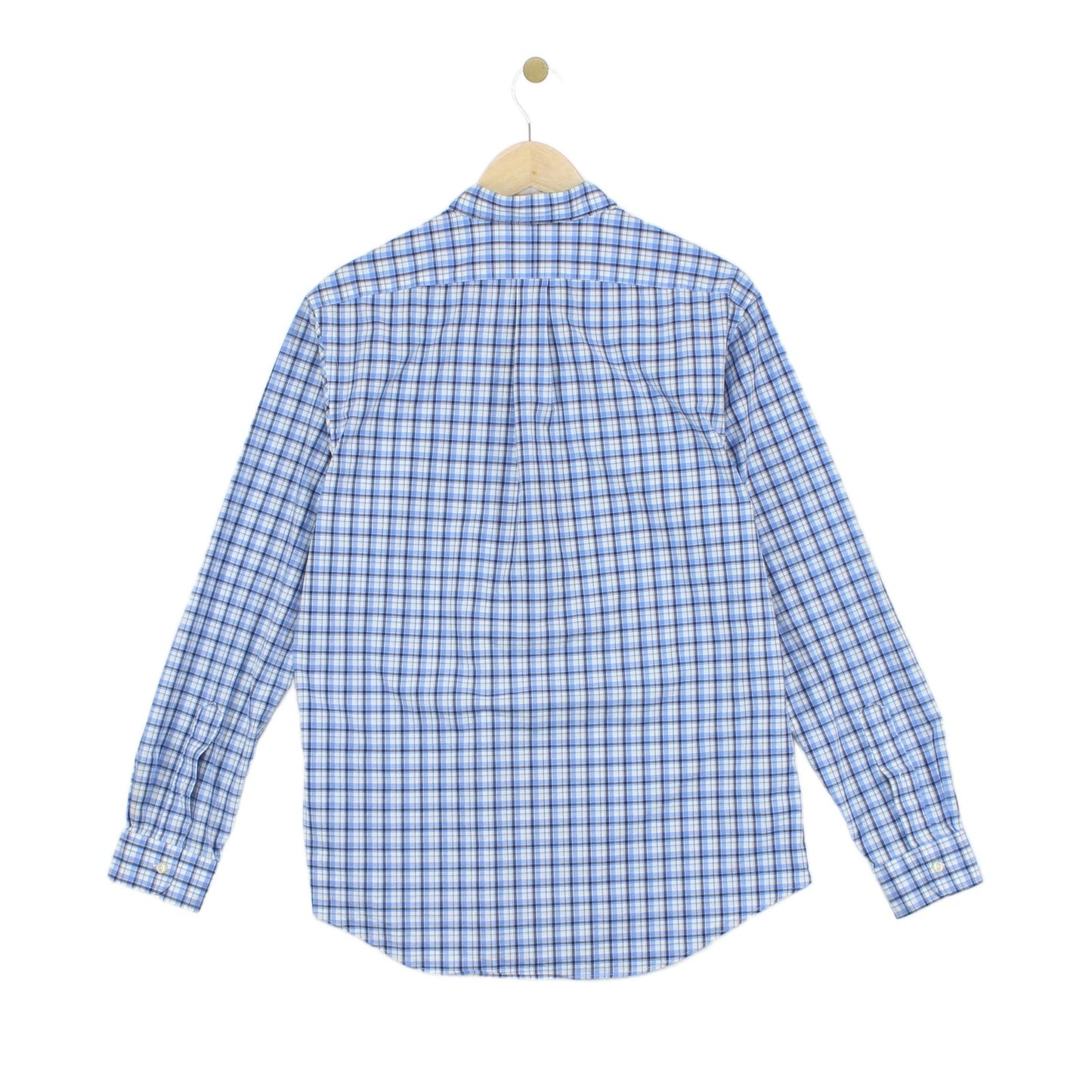 Mens Check Shirt Stretch Slim Fit Button Up