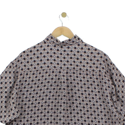 Mens Geometric Shirt Short Sleeve Silk
