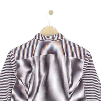 Womens Striped Shirt Custom Fit Button Up Collared