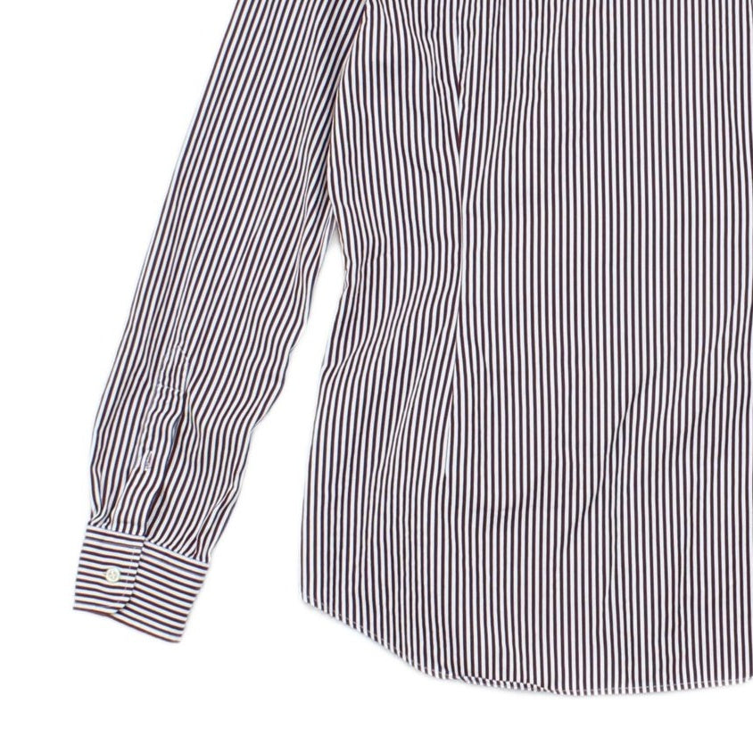 Womens Striped Shirt Custom Fit Button Up Collared