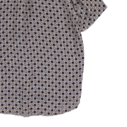 Mens Geometric Shirt Short Sleeve Silk