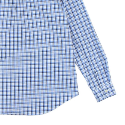 Mens Check Shirt Stretch Slim Fit Button Up