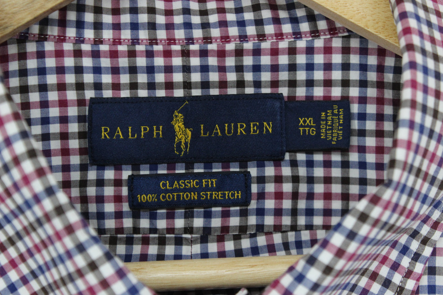 Mens Check Shirt Stretch Classic Button Up