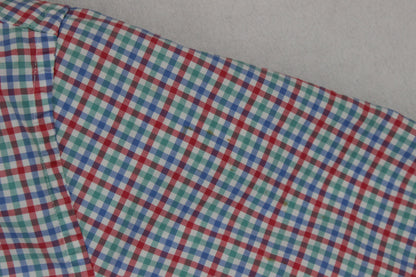 Mens Shirt Gingham Casual Short Sleeve Check
