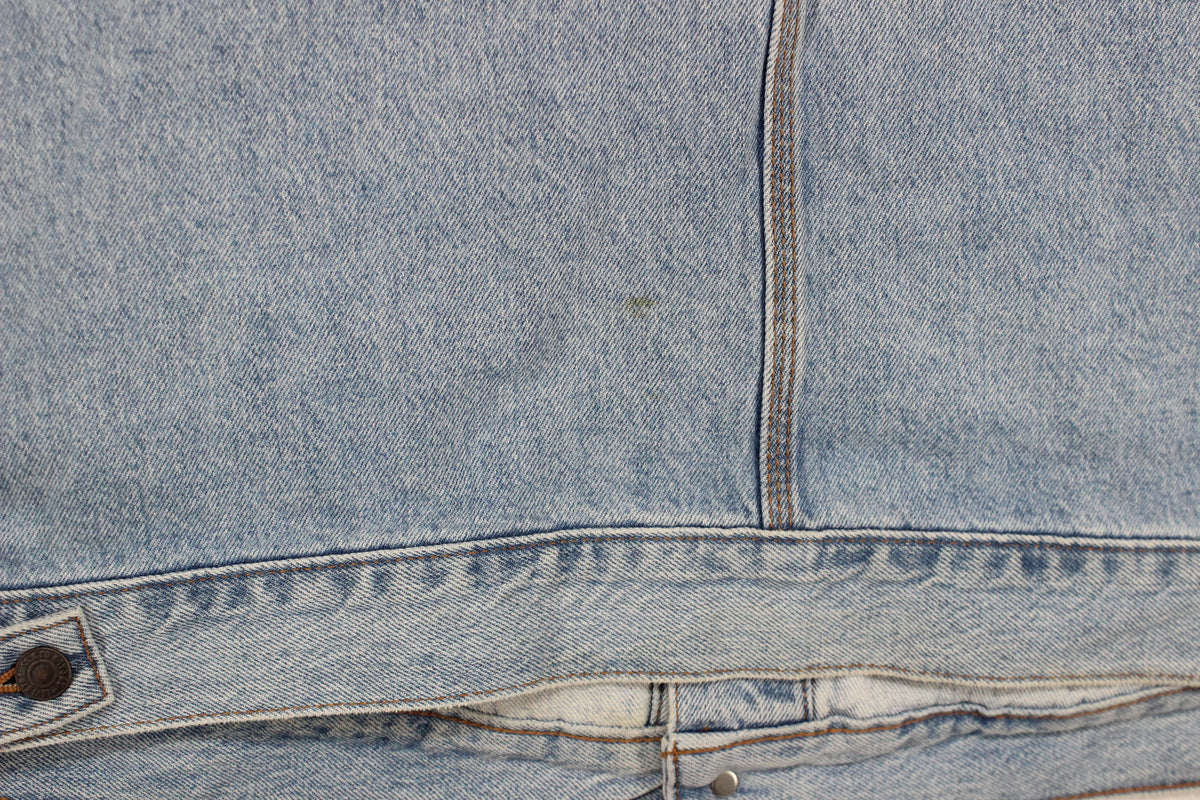 Mens Denim Jacket Corduroy Collar Button Cotton