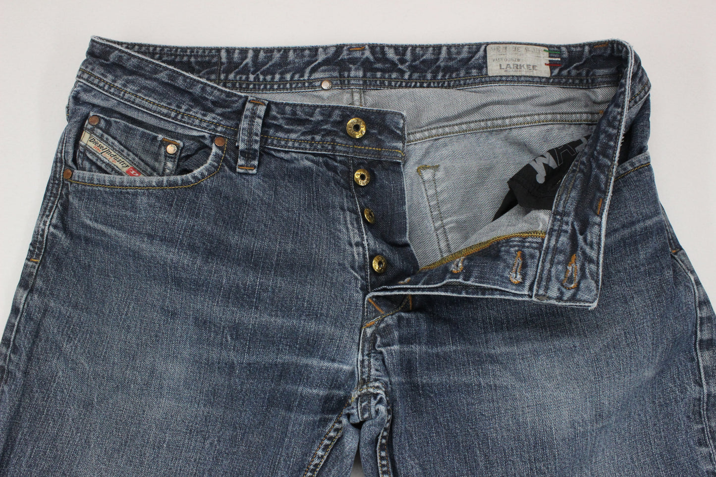 Mens Larkee Jeans Regular Straight Distressed