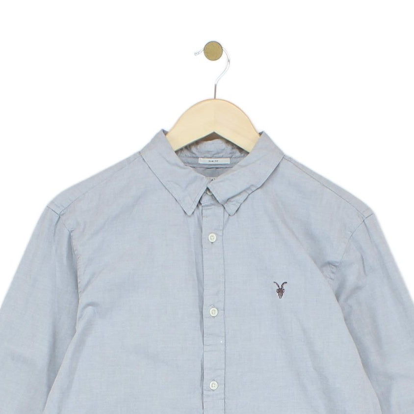 Mens Shirt Slim Fit Long Sleeve Button Up