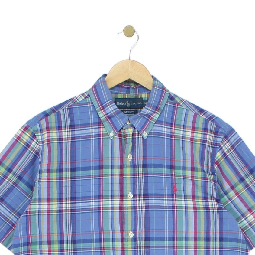 Mens Plaid Shirt Short Sleeve