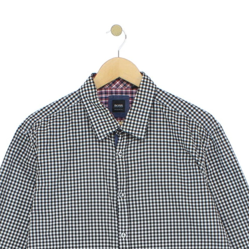 Mens Check Shirt Long Sleeve Regular Fit