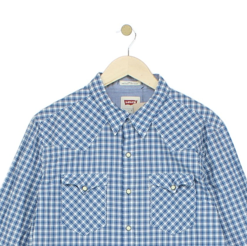 Mens Plaid Shirt Slim Fit Button Up Western