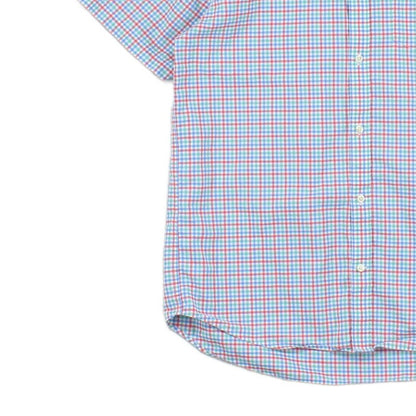 Mens Shirt Gingham Casual Short Sleeve Check