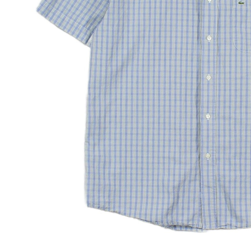 Mens Check Shirt Short Sleeve Button Up