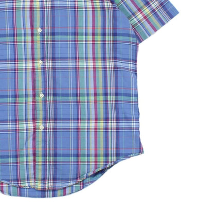 Mens Plaid Shirt Short Sleeve