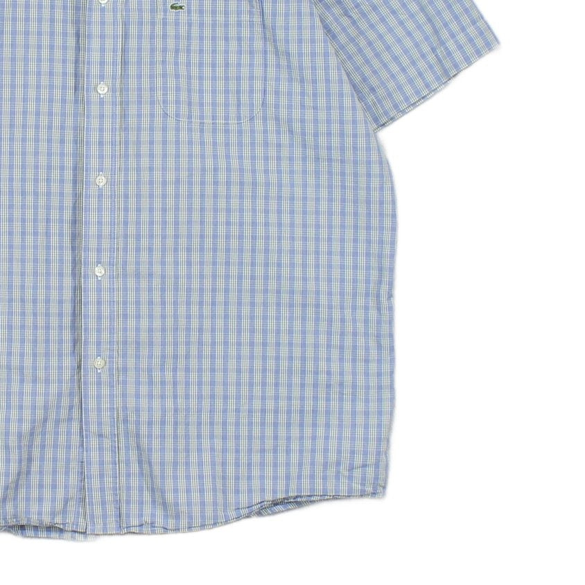 Mens Check Shirt Short Sleeve Button Up