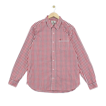 Mens Check Shirt Long Sleeve Button Up