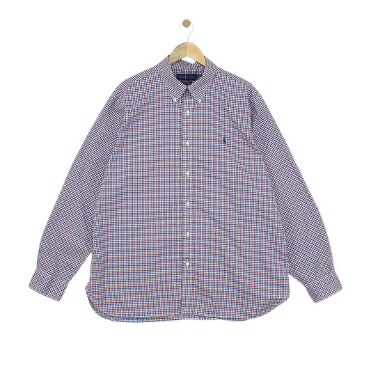 Mens Check Shirt Stretch Classic Button Up