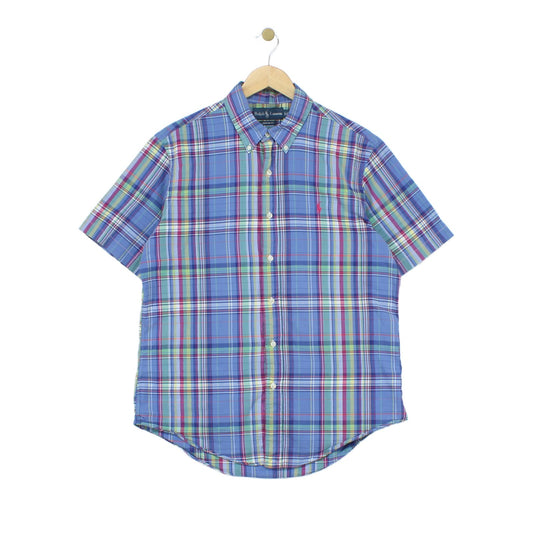 Mens Plaid Shirt Short Sleeve