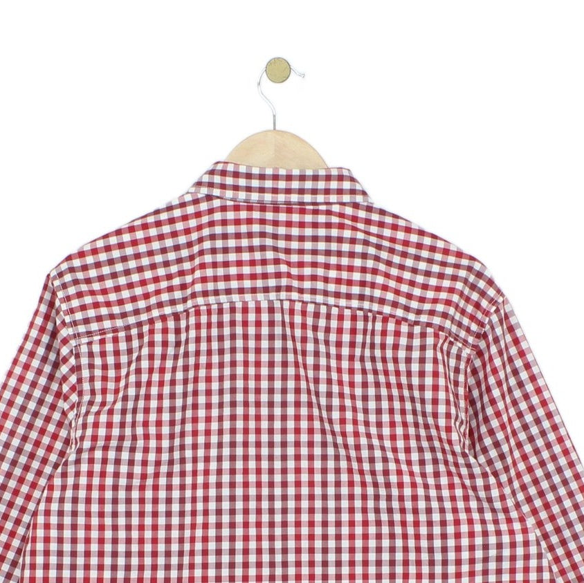 Mens Check Shirt Long Sleeve Button Up