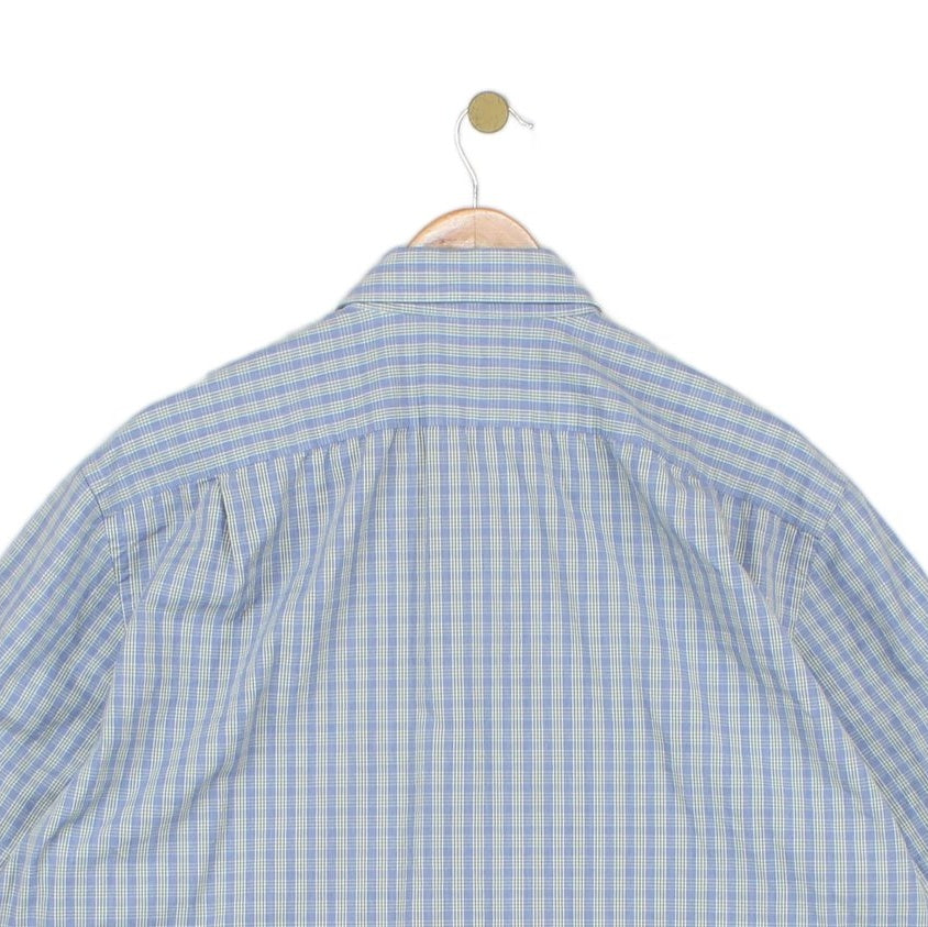 Mens Check Shirt Short Sleeve Button Up