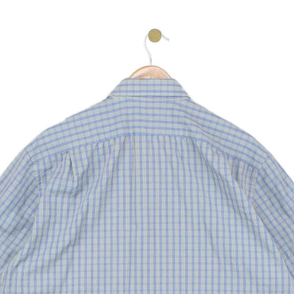 Mens Check Shirt Short Sleeve Button Up