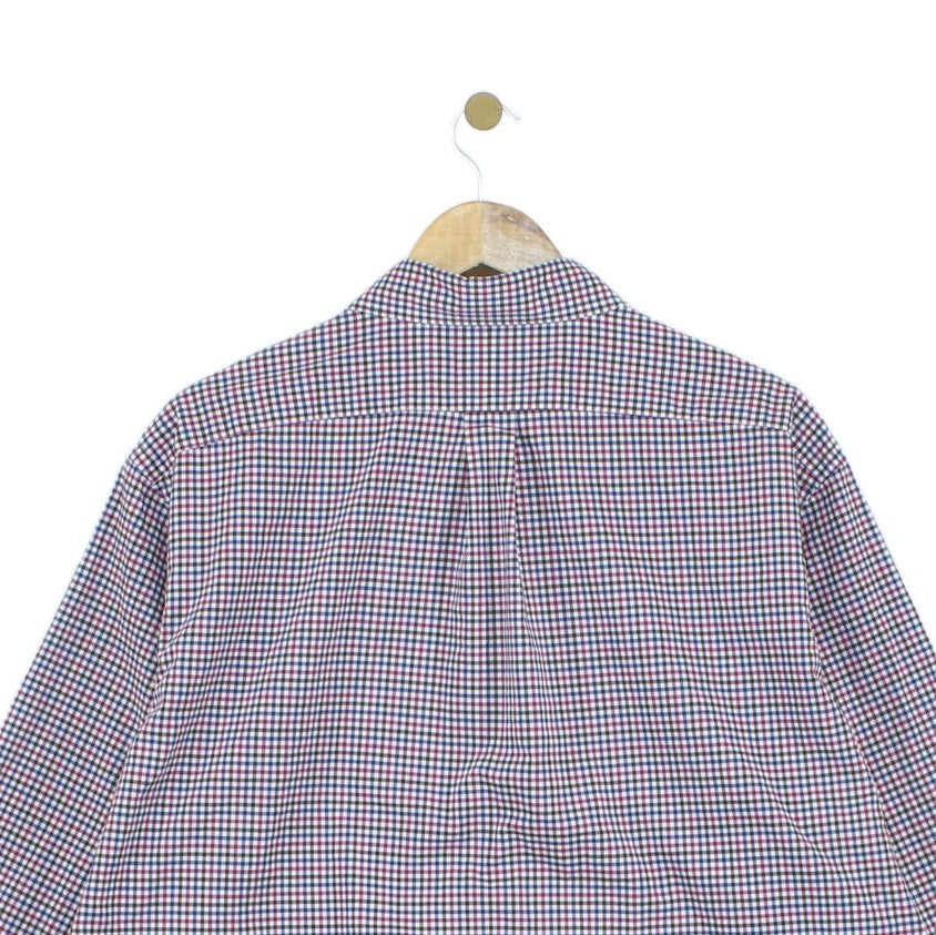 Mens Check Shirt Stretch Classic Button Up