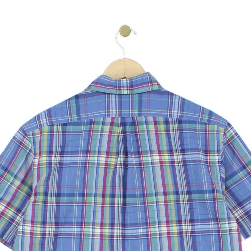 Mens Plaid Shirt Short Sleeve