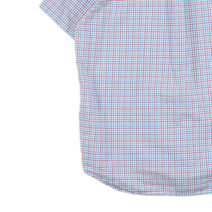 Mens Shirt Gingham Casual Short Sleeve Check