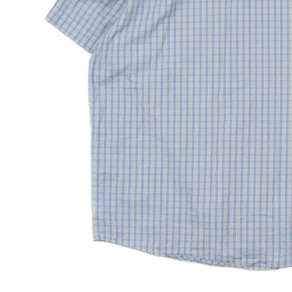 Mens Check Shirt Short Sleeve Button Up