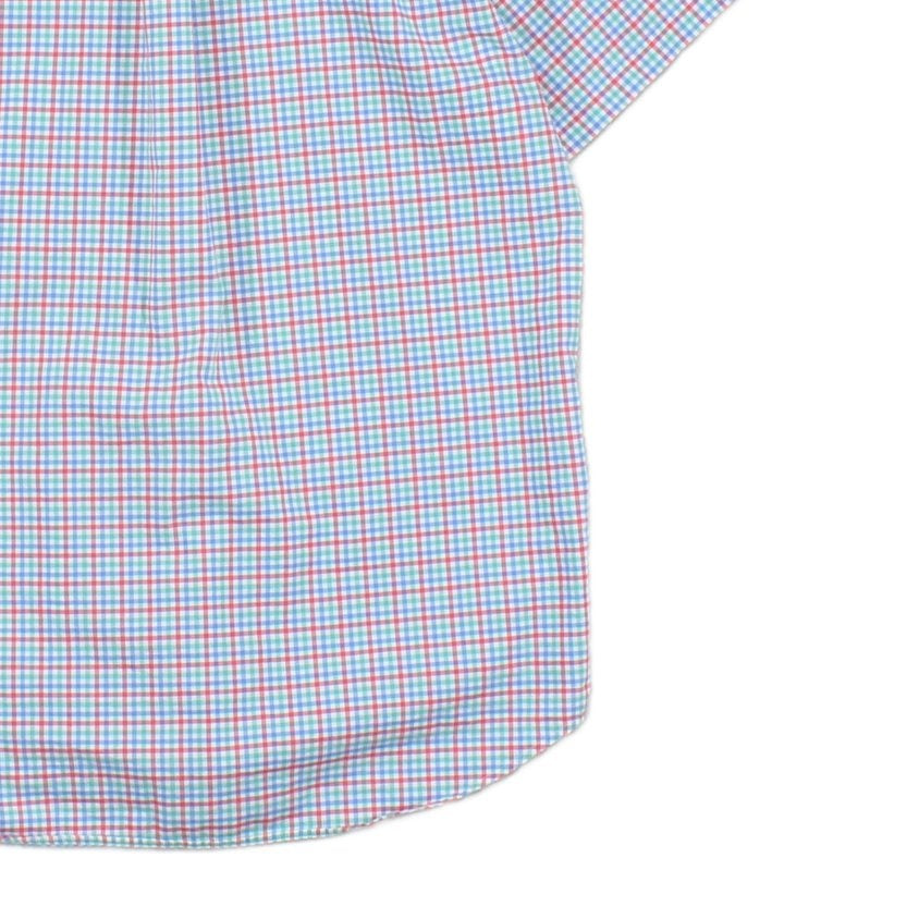 Mens Shirt Gingham Casual Short Sleeve Check