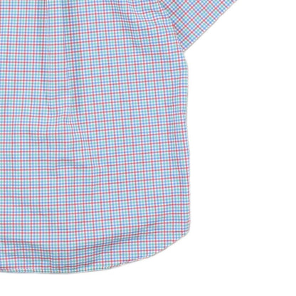 Mens Shirt Gingham Casual Short Sleeve Check