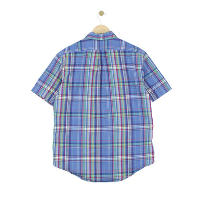 Mens Plaid Shirt Short Sleeve