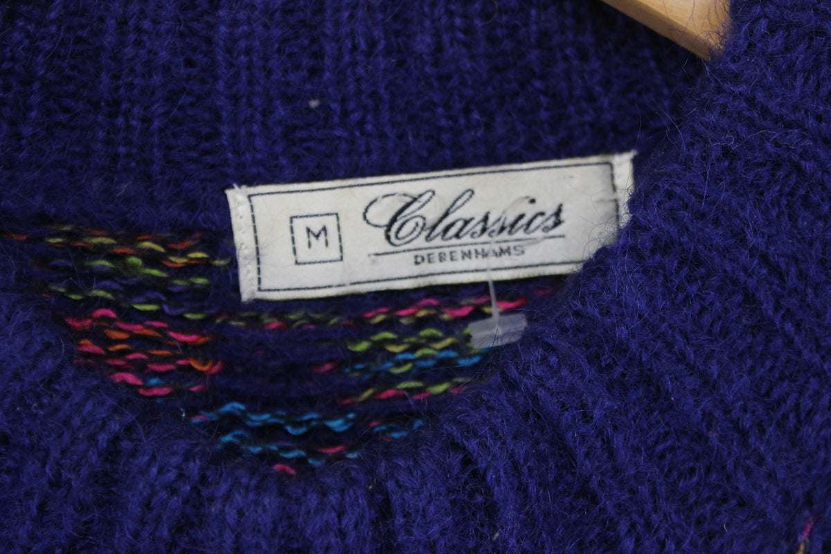 Womens Mohair Jumper Check Wool Blend