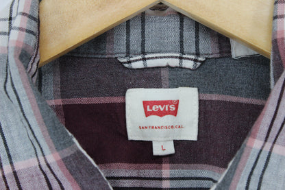 Mens Plaid Shirt Snap Button Up Western