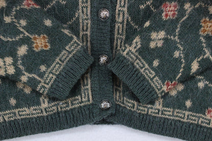 Womens Cardigan Knit Floral Button Up