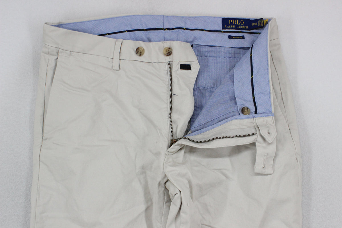 Mens Chino Trousers Zip Fly Slim Stretch