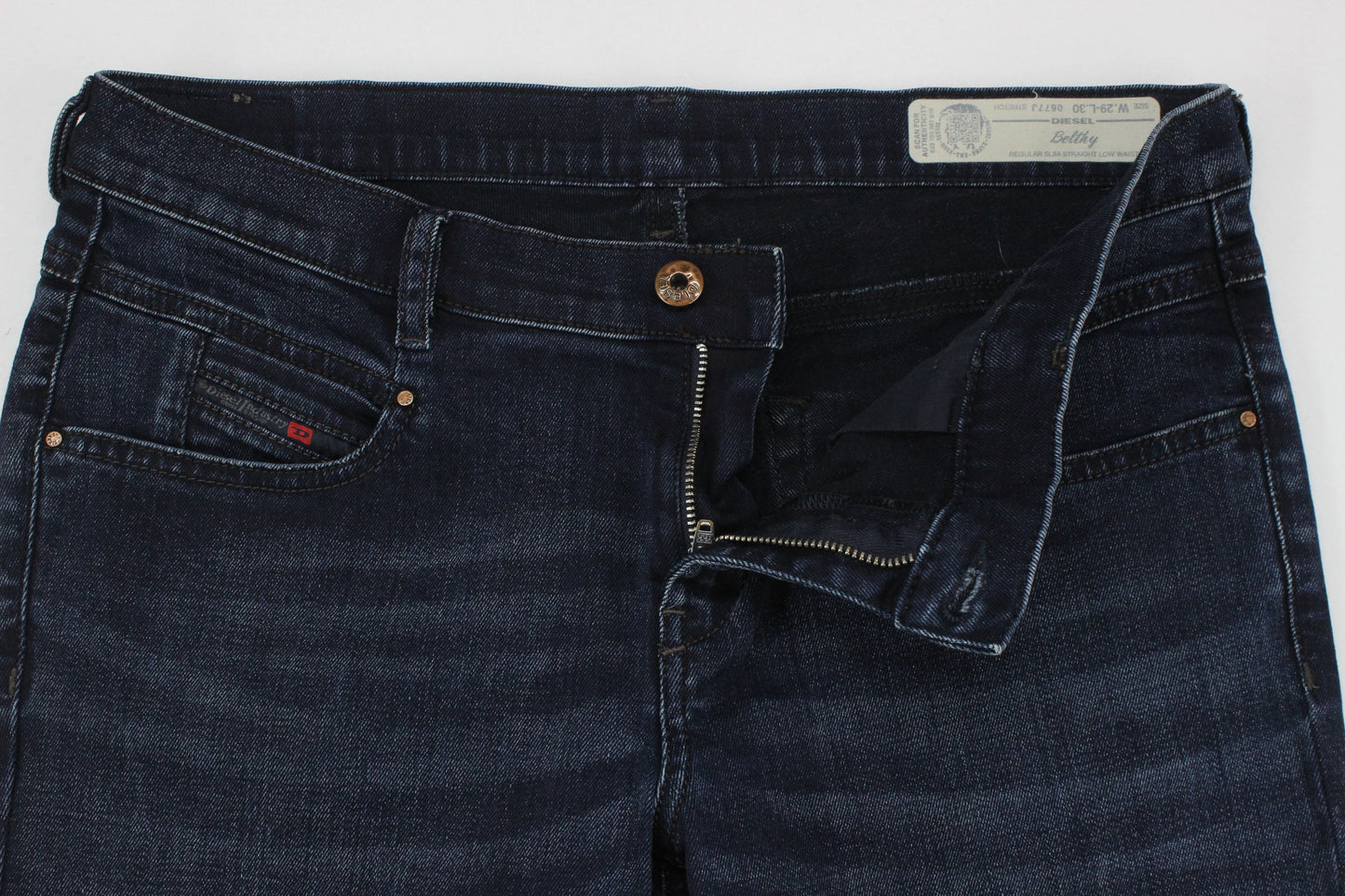 Womens Belthy Jeans Denim Slim Straight Low Waist