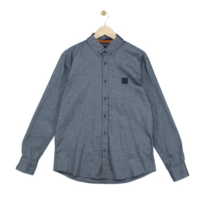 Mens Shirt Stretch Slim Fit Button Up Long Sleeve