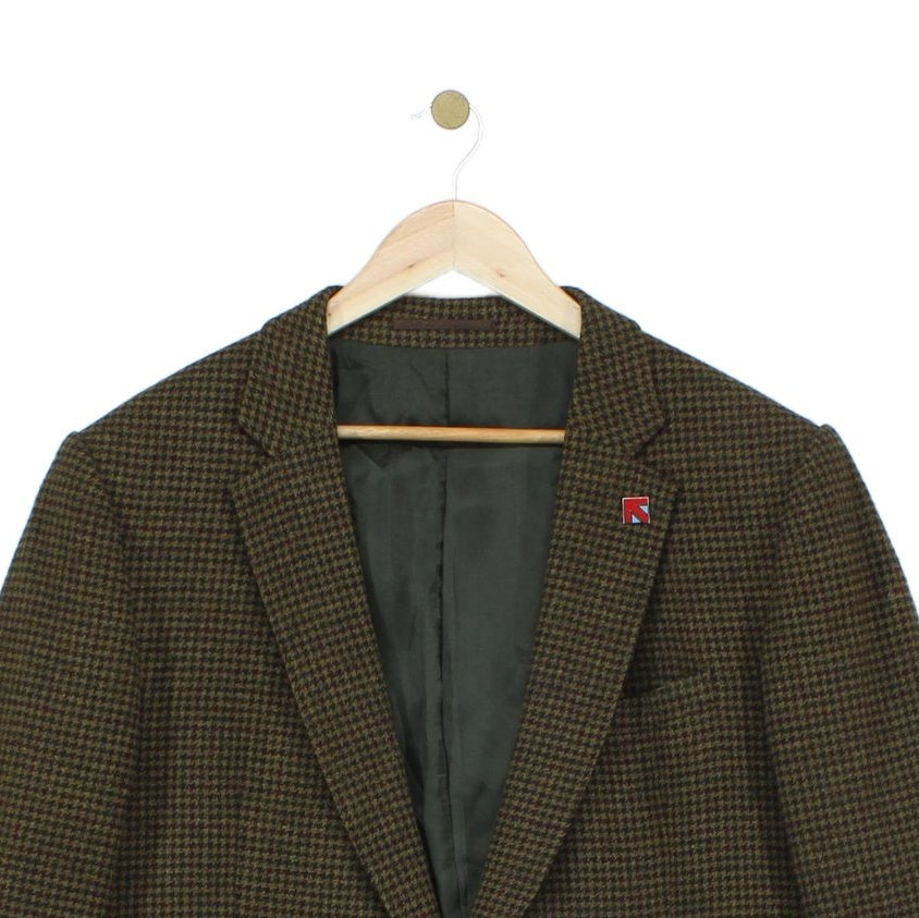 Mens Tweed Blazer Elbow Patches Classic Wool