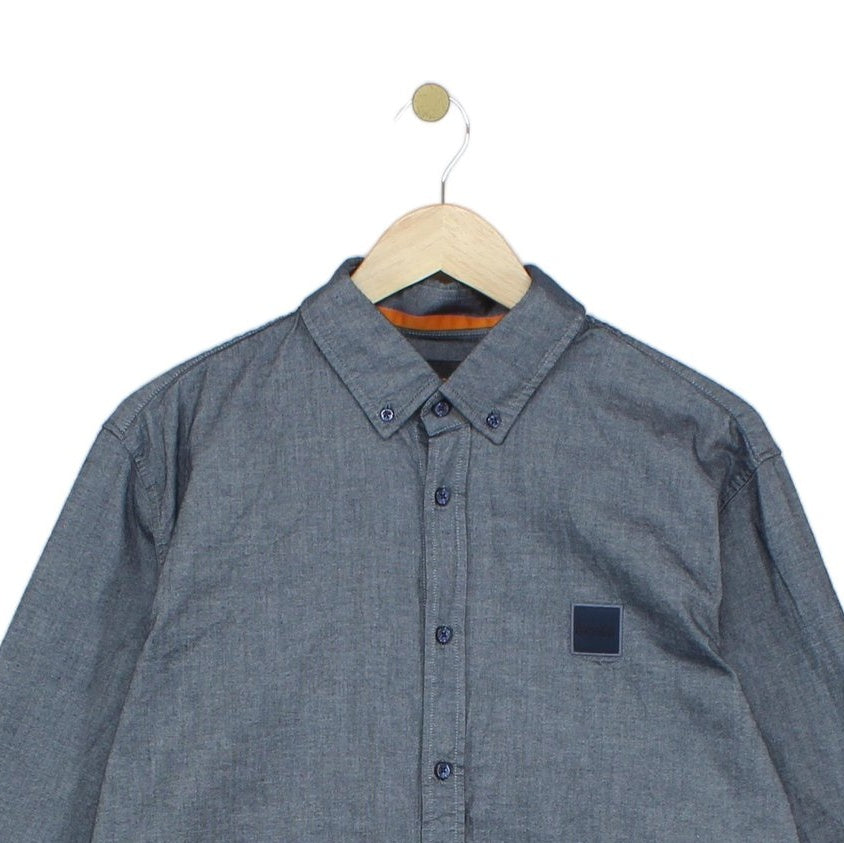 Mens Shirt Stretch Slim Fit Button Up Long Sleeve