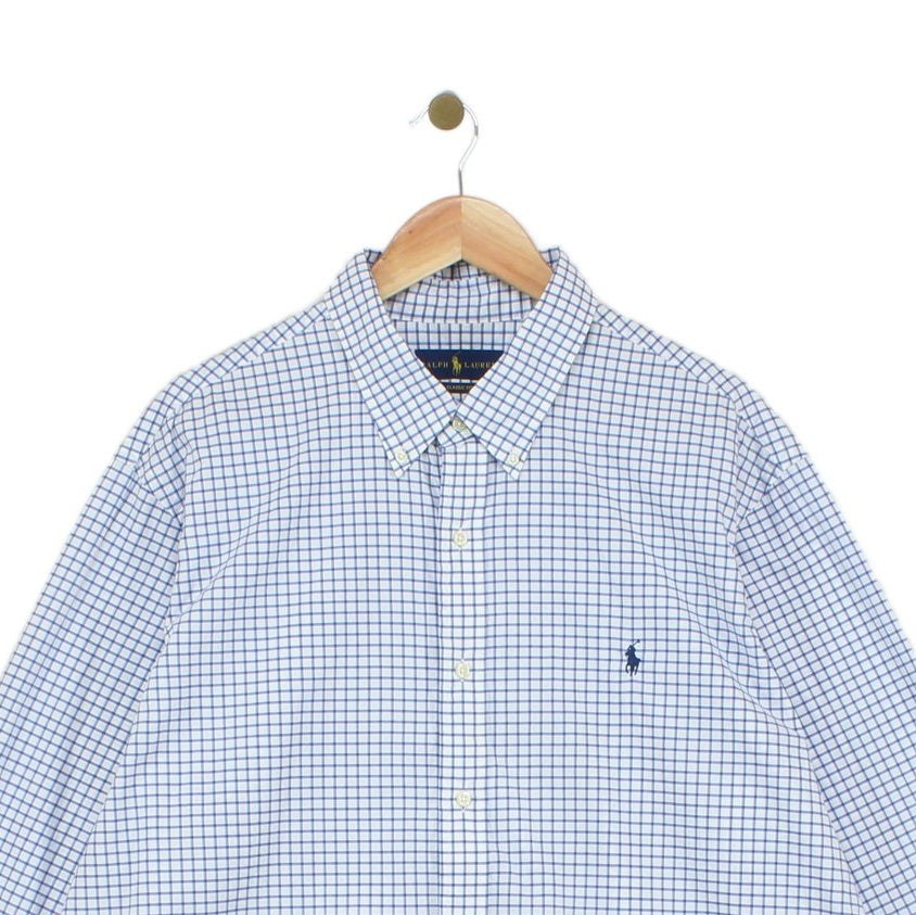 Mens Check Shirt Classic Fit Cotton